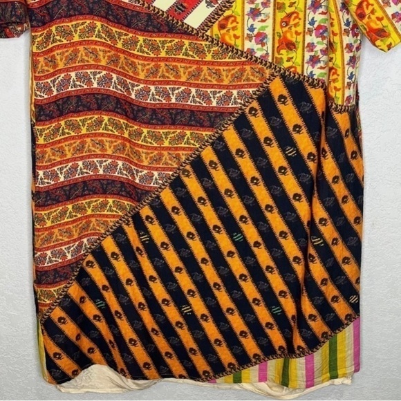 Tanvi Kedia Anthropologie Multi Print Dress Beaded, bohemian style dress, Large - Picture 4 of 7
